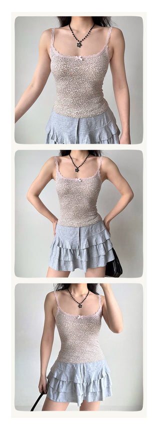 leopard spaghetti vest