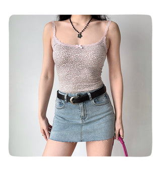 leopard spaghetti vest