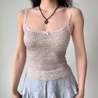 leopard spaghetti vest