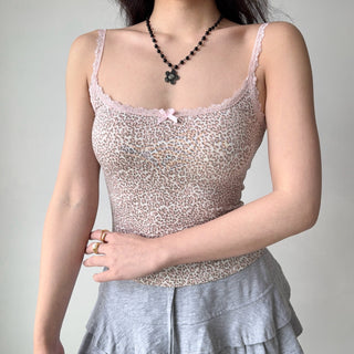 leopard spaghetti vest