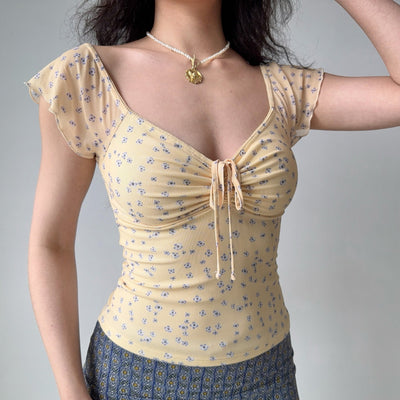 gauzy V-neck top