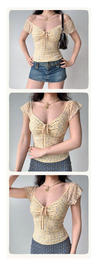 gauzy V-neck top