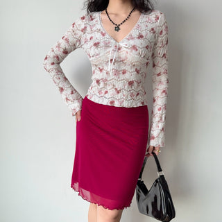 bow V-neck top