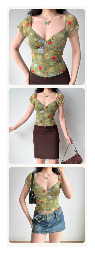 printed mesh Top