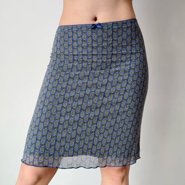 printed mesh skirt