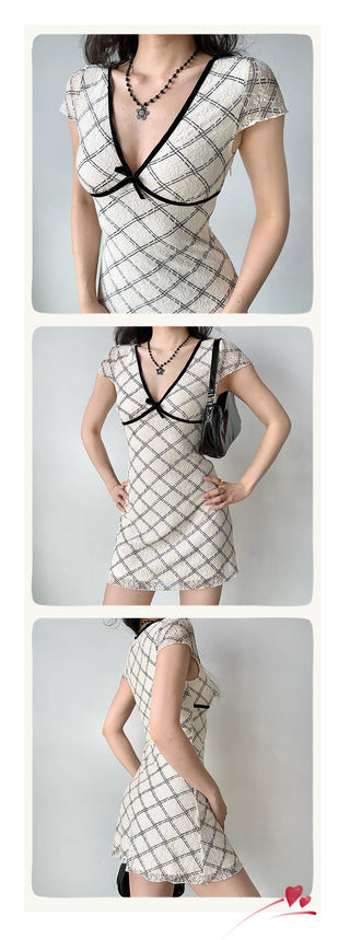 plaid lace dress 01