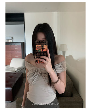 off-shoulder sleeveless top