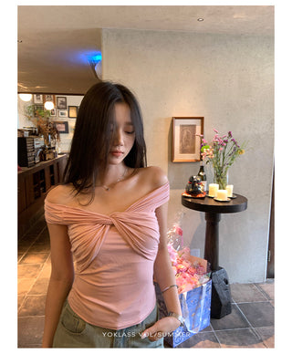 off-shoulder sleeveless top