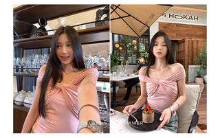 off-shoulder sleeveless top