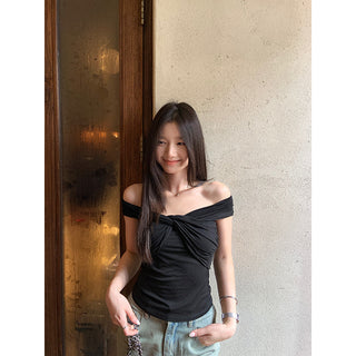 off-shoulder sleeveless top