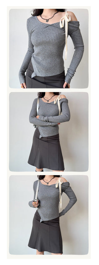 strap off-shoulder sweater