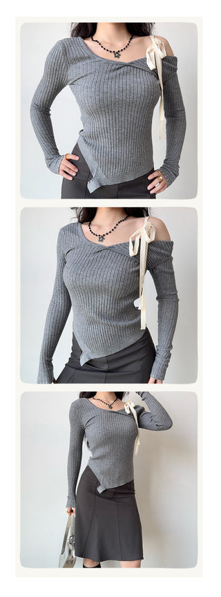 strap off-shoulder sweater