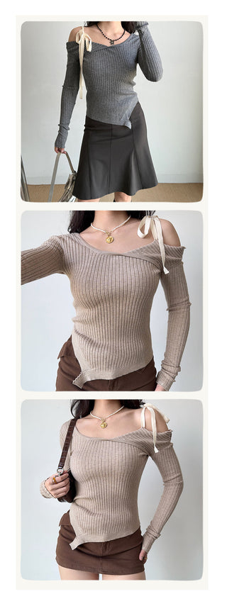 strap off-shoulder sweater