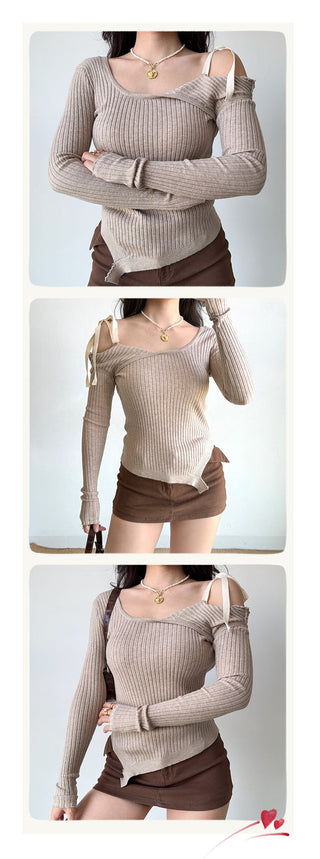strap off-shoulder sweater