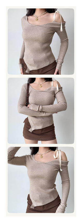 strap off-shoulder sweater