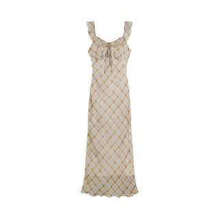 plaid chiffon dress
