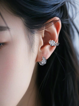 rose thorn clip earrings