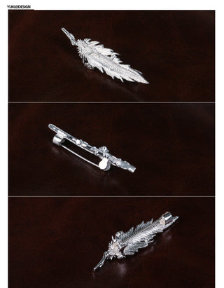 feather rose brooch