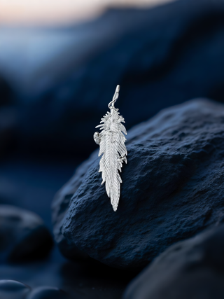 feather rose brooch