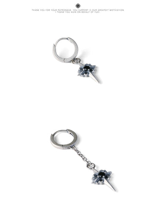 distressed cross earrings