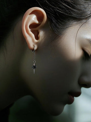 distressed cross earrings