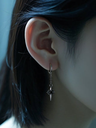 distressed cross earrings