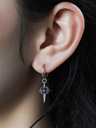 distressed cross earrings