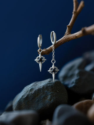 distressed cross earrings