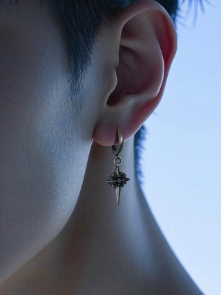 distressed cross earrings