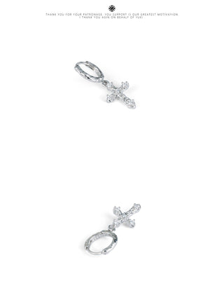 rhinestone cross earrings