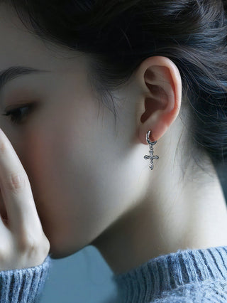rhinestone cross earrings
