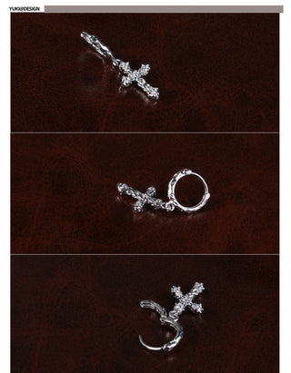rhinestone cross earrings