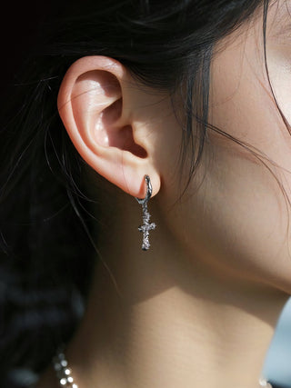 rhinestone cross earrings