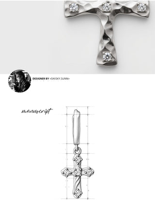 rhinestone cross earrings