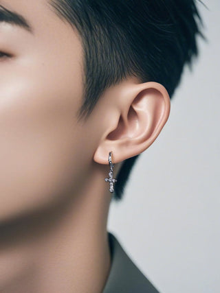rhinestone cross earrings