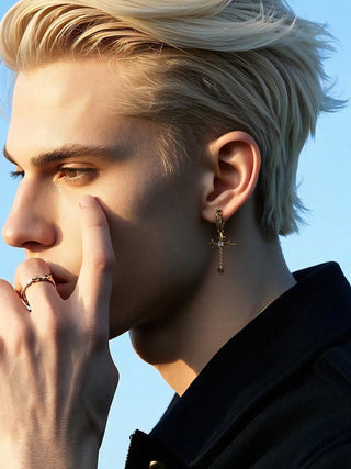 cross hipster earrings