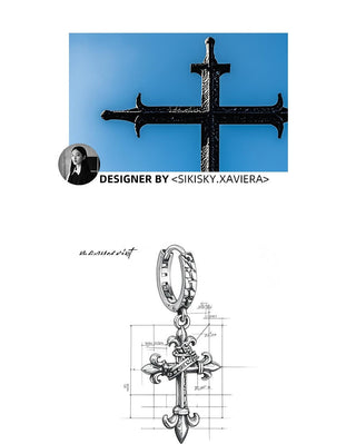 gothic cross earrings