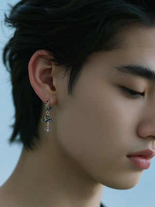 gothic cross earrings