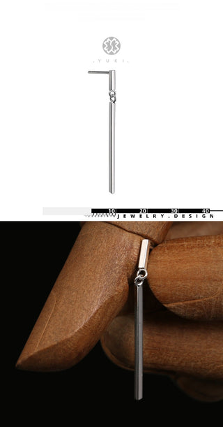 silver column earrings