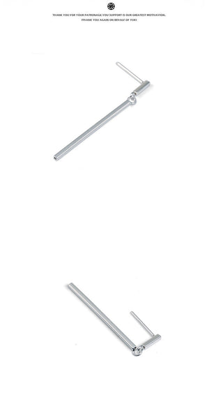 silver column earrings