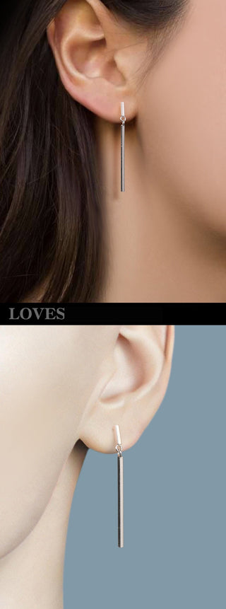 silver column earrings