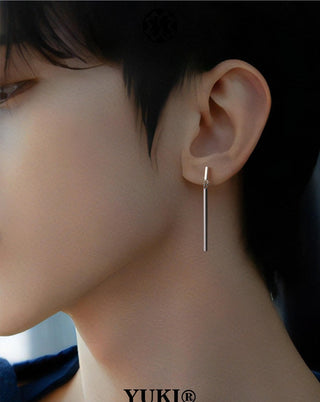silver column earrings