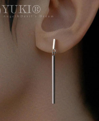 silver column earrings