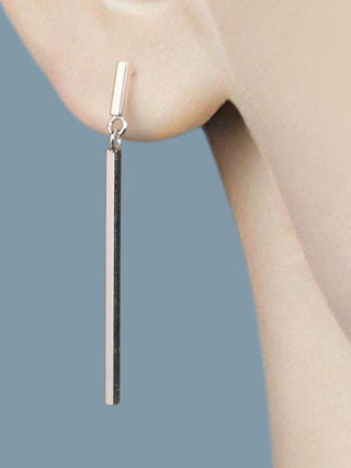 silver column earrings
