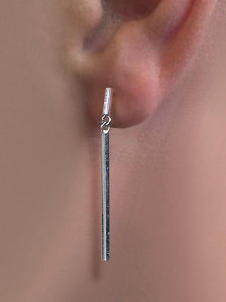 silver column earrings