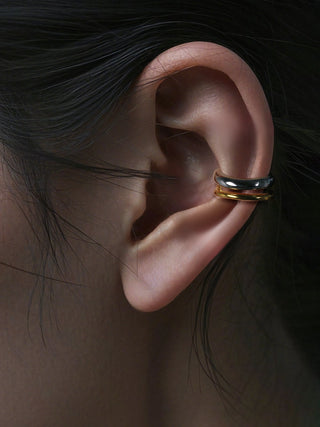 double-layer clip earrings