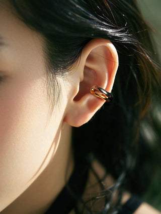 double-layer clip earrings