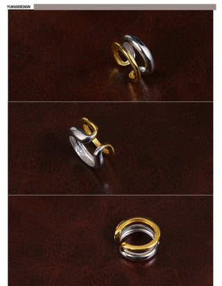 double-layer clip earrings