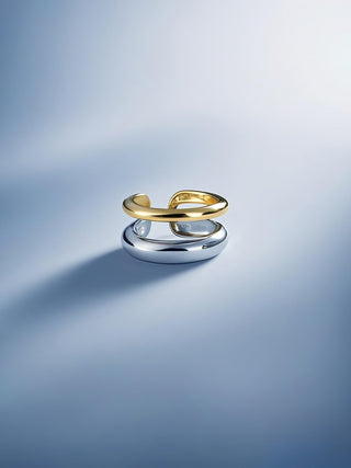 double-layer clip earrings