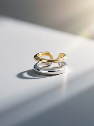 double-layer clip earrings